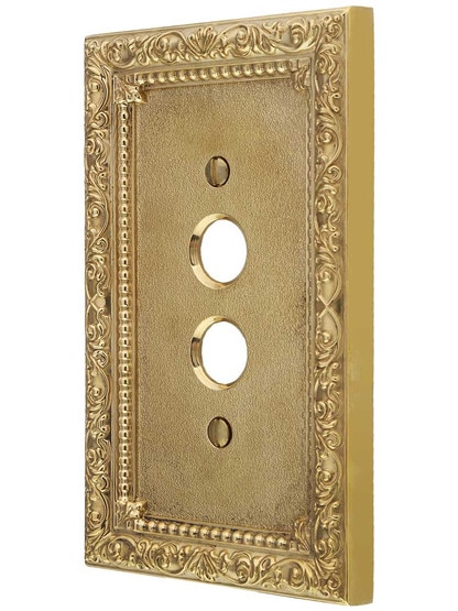 Floral Victorian Single Gang Push-Button Switch Plate.